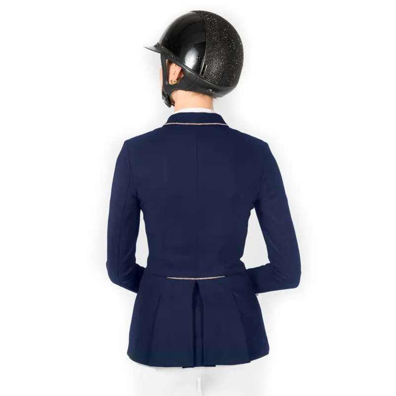 Samshield Frac Crystal Ladies Short Dressage Tails - Navy/Rose Gold-1