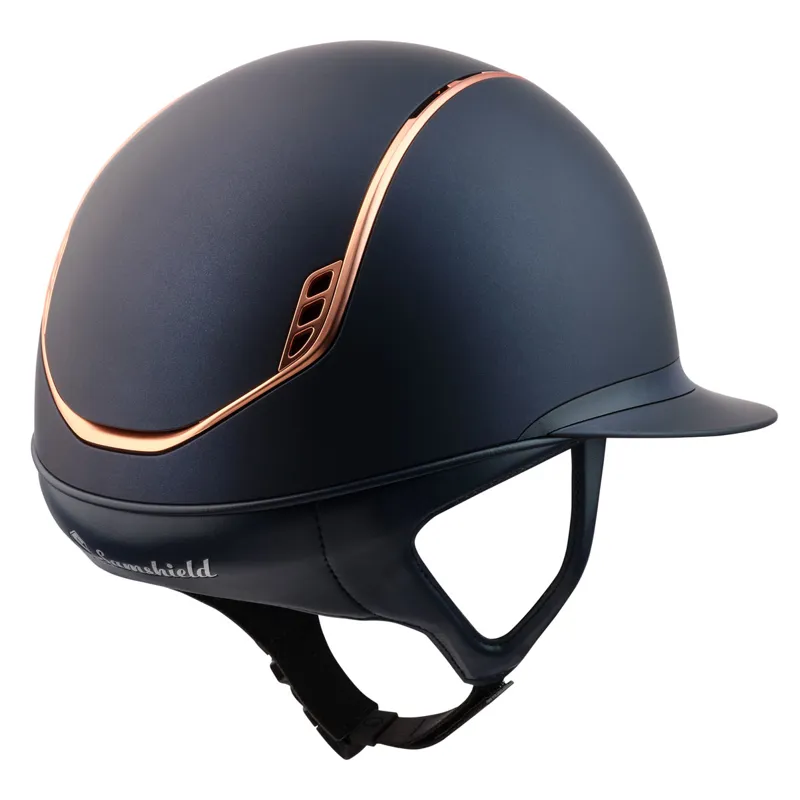 Samshield Miss Shield Shadowmatt 2.0 Matt Trim Hat - Blue/Rose Gold-1