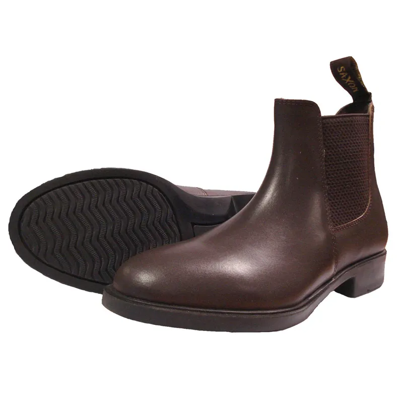 Saxon Action Leather Pull On Jod Boots - Brown