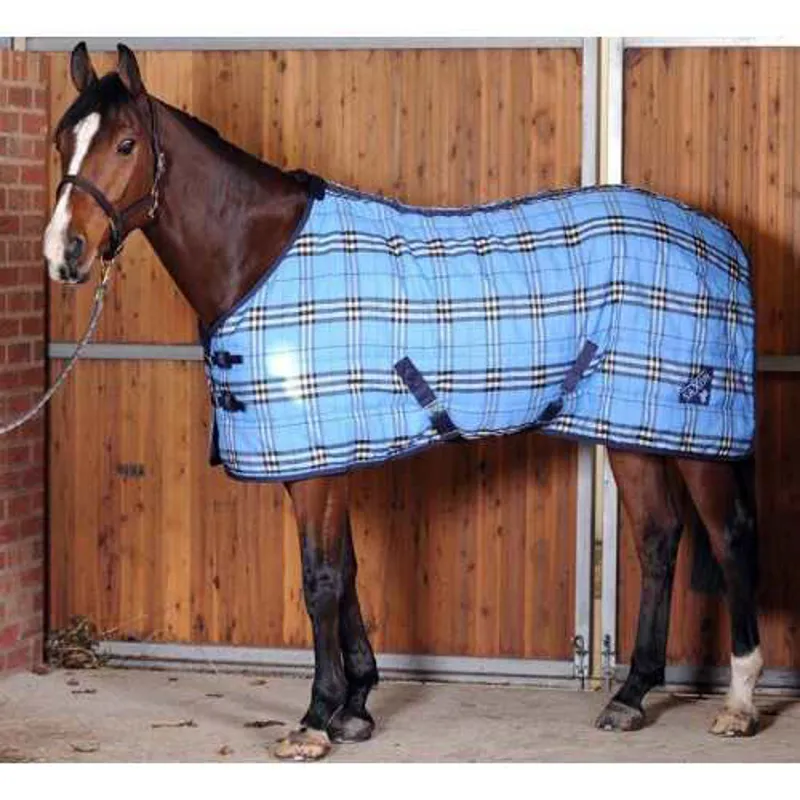Saxon PP Medium Standard Neck Stable Rug 180g Blue Plaid