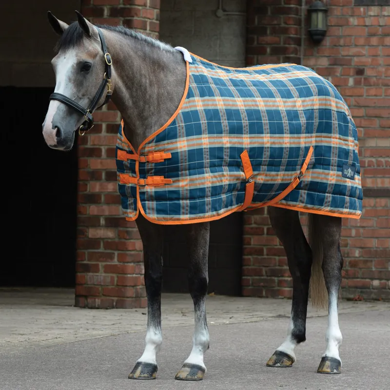 Saxon PP Mediumweight 200g Stable Rug Dark Blue/Pebble/Orange