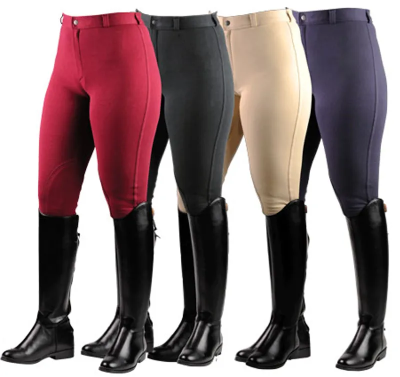 Saxon Warm-Up Ladies Jodhpurs - Beige-1