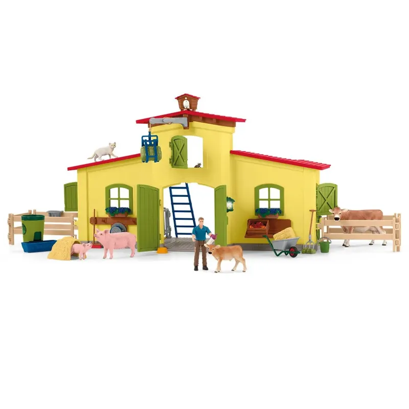 Schleich Large Farm with Animals Toy Set-1