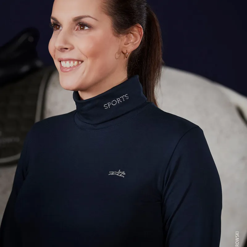 Schockemohle Amber Style Ladies Turtleneck Top - Deep Night-2