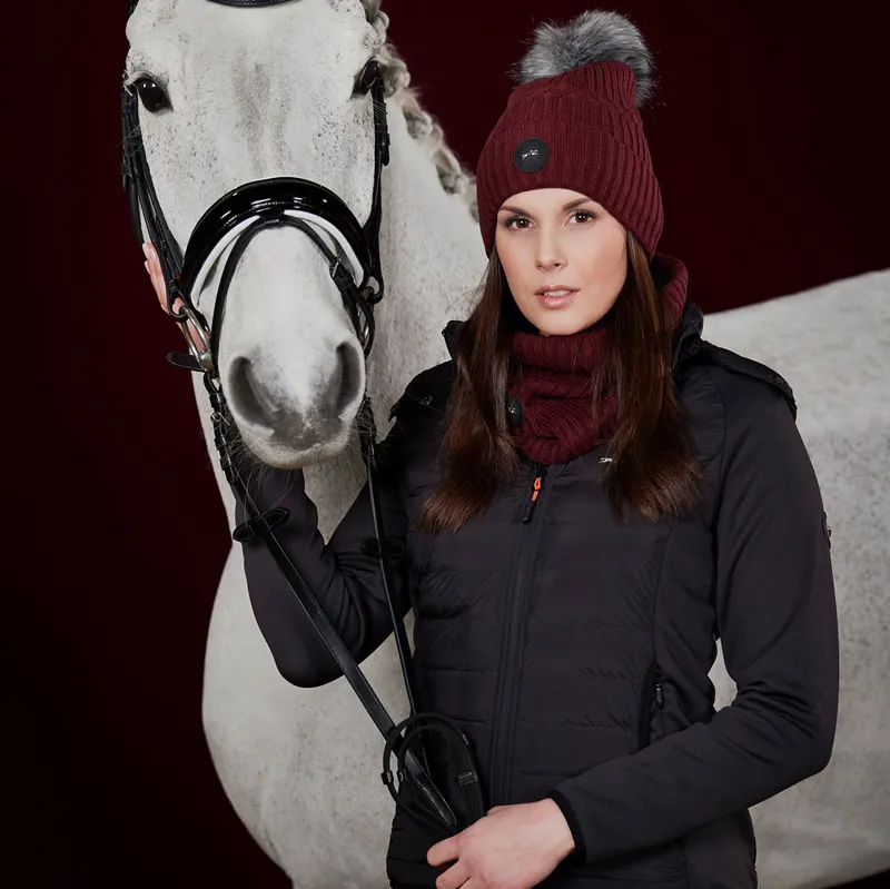 Schockemohle Baila Style Bobble Hat - Dark Cherry-3