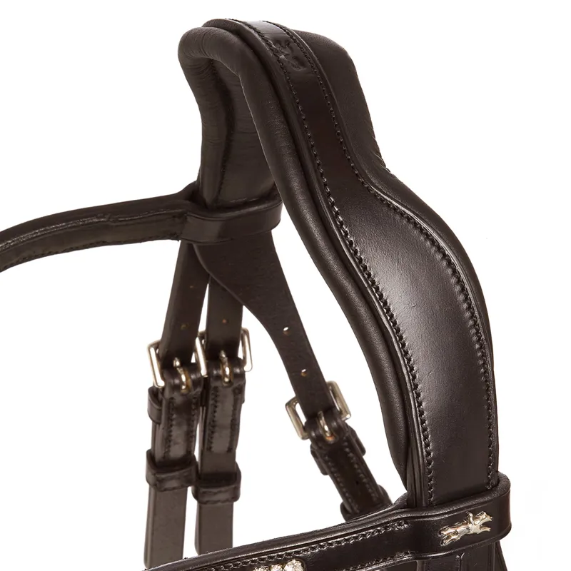 Schockemohle Brantford Anatomic Flash Bridle - Espresso/Silver-1
