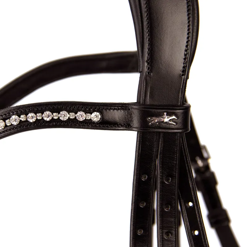 Schockemohle Brantford Anatomic Flash Bridle - Espresso/Silver-4