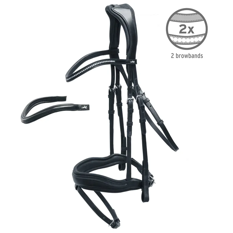 Schockemohle Concord Anatomic Flash Bridle - Black/Silver