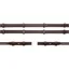 Schockemohle Rolled Inside Grip Continental Reins - Dark Brown/Silver