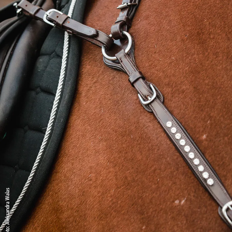 Schockemohle Sevilla Select Crystal Breastplate Sides - Espresso-1