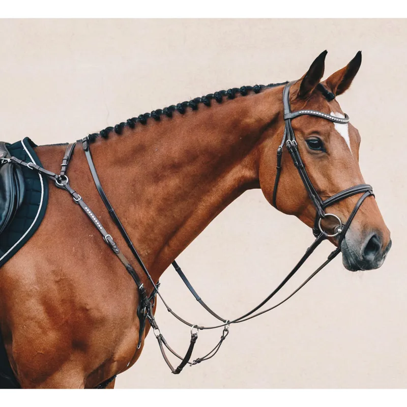 Schockemohle Sevilla Select Crystal Breastplate Sides - Espresso-2