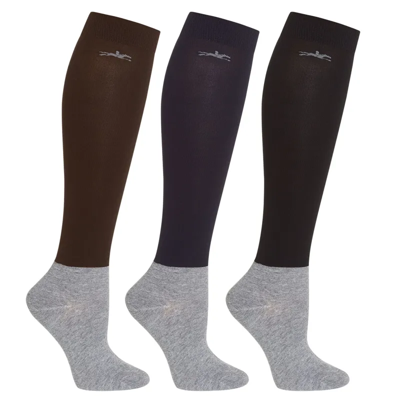 Schockemohle Show Unisex Tall Riding Socks 3 Pack - Brown/Navy/Black