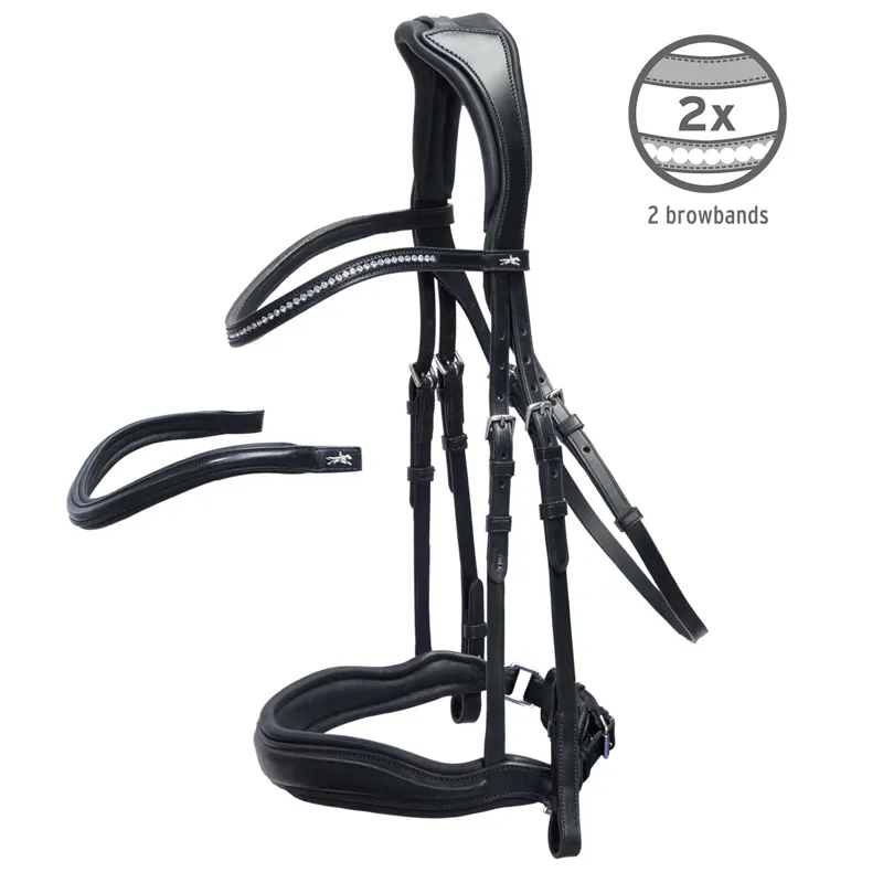 Schockemohle Slimford Anatomic Bridle - Black/Silver