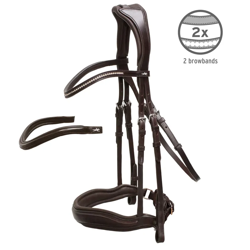 Schockemohle Slimford Anatomic Bridle - Espresso/Silver
