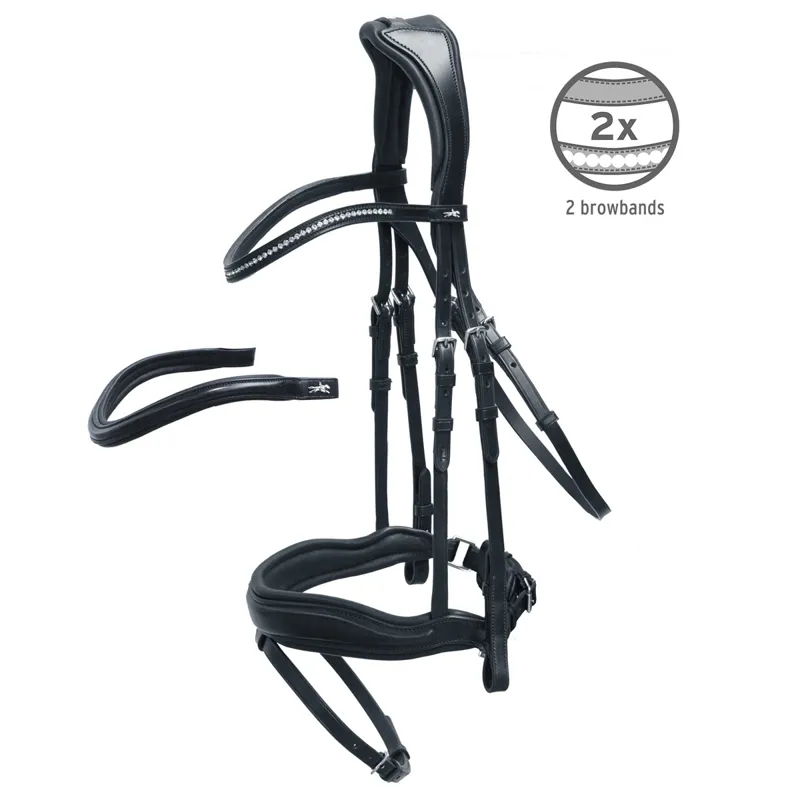 Schockemohle Stanford Anatomic Flash Bridle - Black/Silver