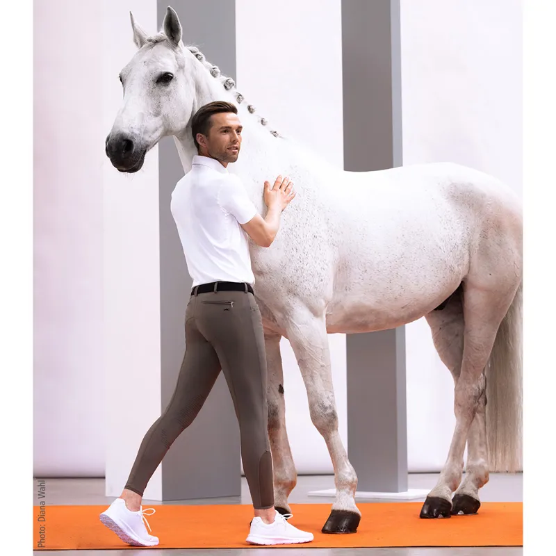 Schockemohle Summer Fynn Knee Grip Mens Breeches - Taupe-2