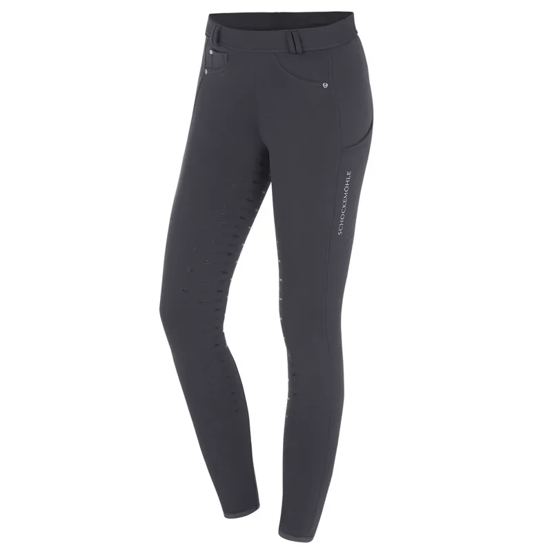 Schockemohle Winter II Full Grip Ladies Riding Tights - Graphite