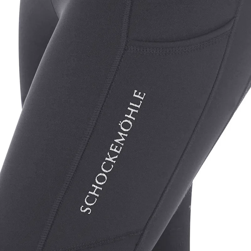 Schockemohle Winter II Full Grip Ladies Riding Tights - Graphite-2
