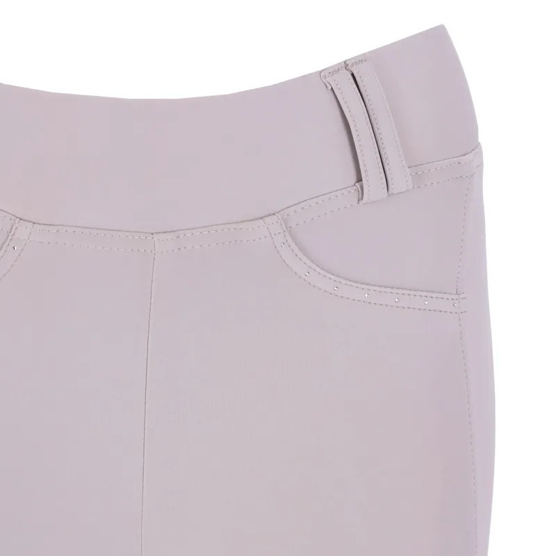 Schockemohle Classy Sporty Knee Grip Ladies Riding Tights - Chalk-2