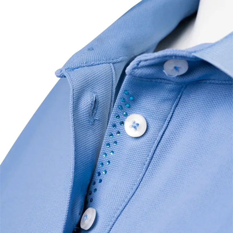 Schockemohle Madlin Style Ladies Polo Shirt - Cloud Blue-2