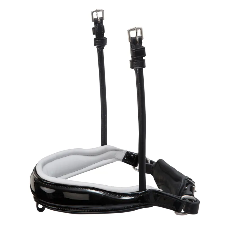 Schockemohle Malibu Noseband - Patent Black/White/Silver