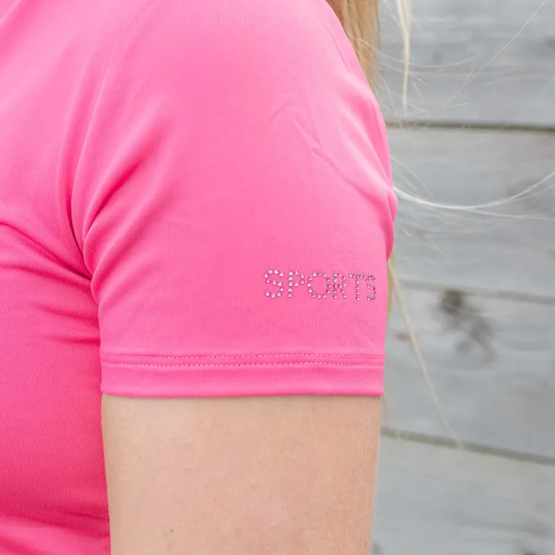 Schockemohle Summer Page Style Ladies Functional Shirt - Hot Pink-2