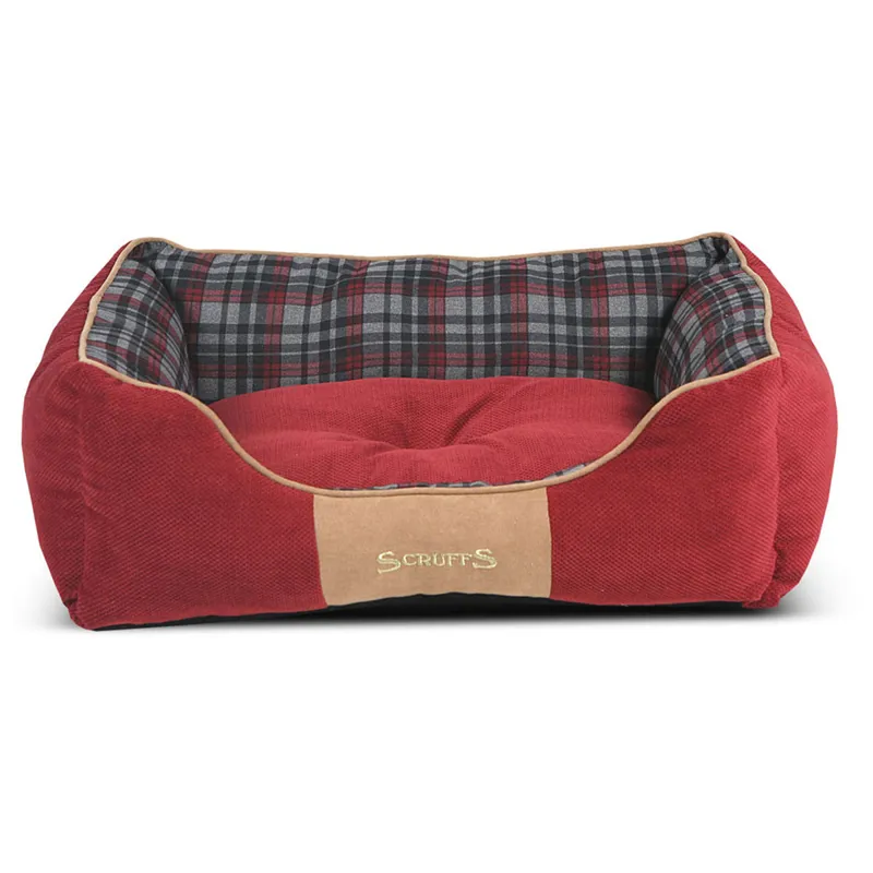 Scruffs Highland Box Dog Bed - Red