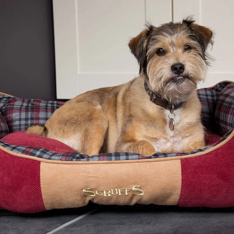 Scruffs Highland Box Dog Bed - Red-1