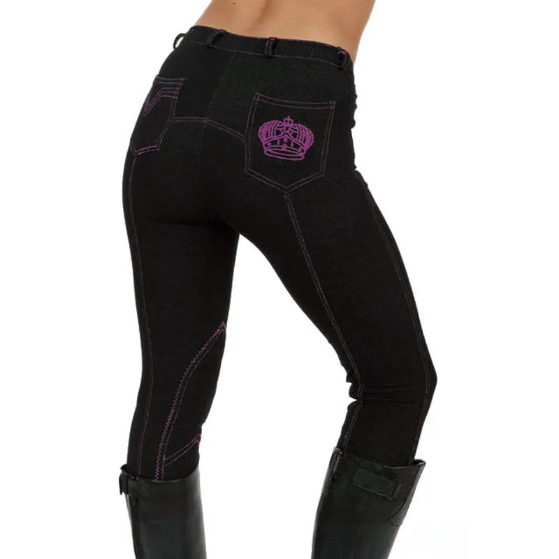 Sherwood Forest Bramble Girls Jodhpurs - Black/Purple