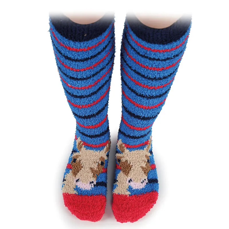 Shires Fluffy Adults Socks Coloured Horse