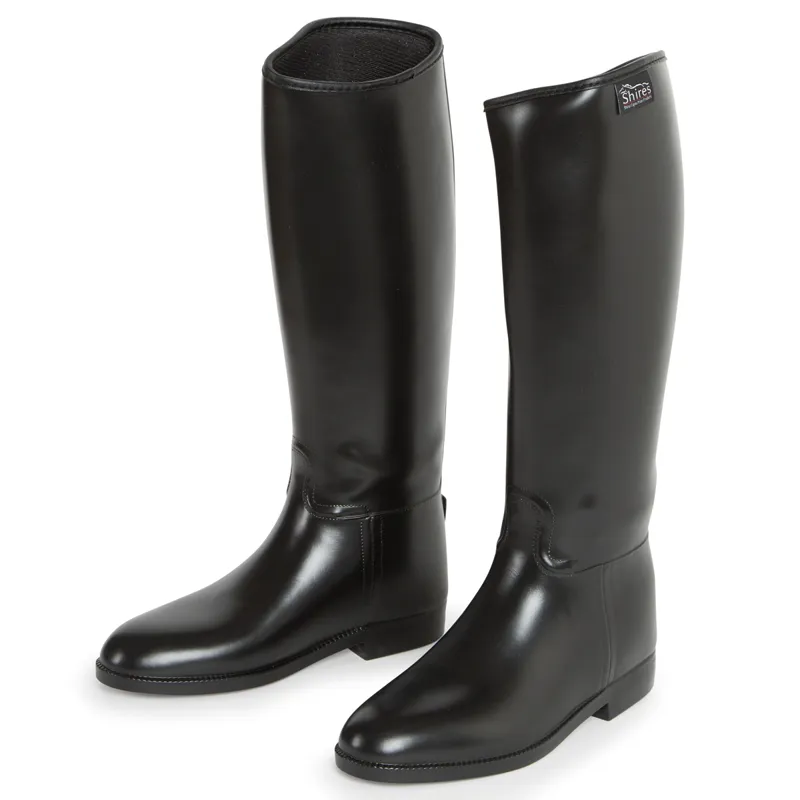 Shires Long Rubber Mens Riding Boots Black Redpost Equestrian