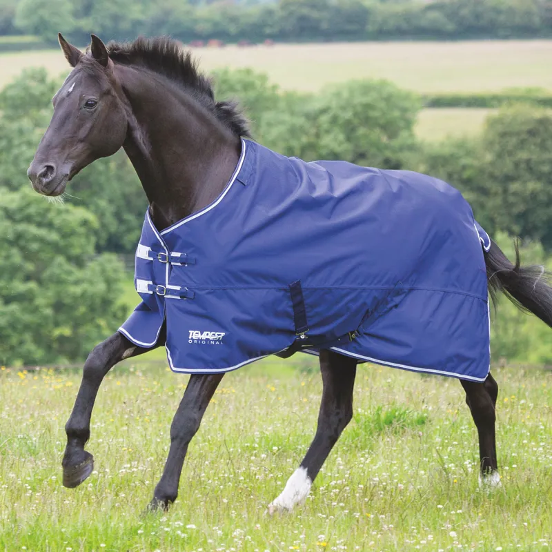 Shires Tempest Original 0g Standard Neck Turnout Rug - Navy/Grey