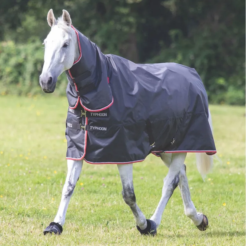 Shires Typhoon 200g Combo Neck Turnout Rug - Black