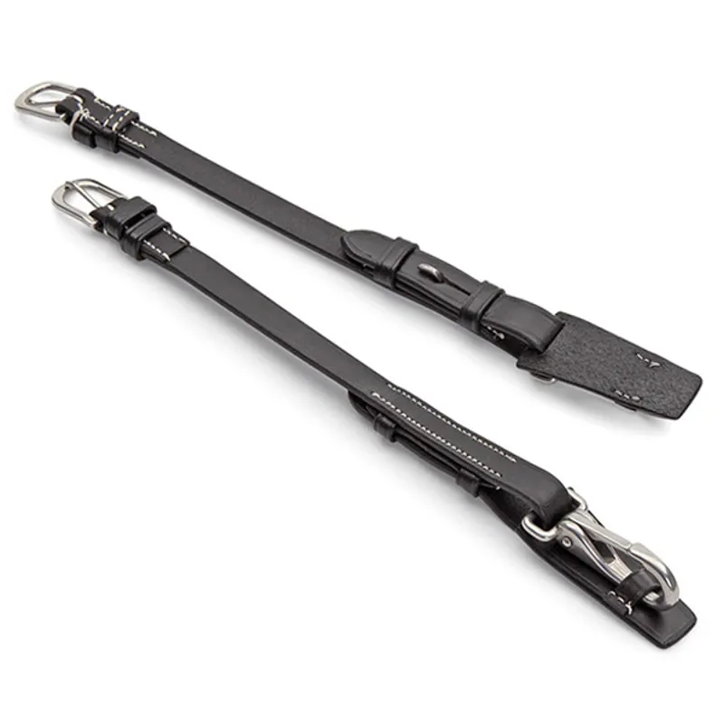 Shires Salisbury Bridle Cheek Pieces with Clips Black Redpost