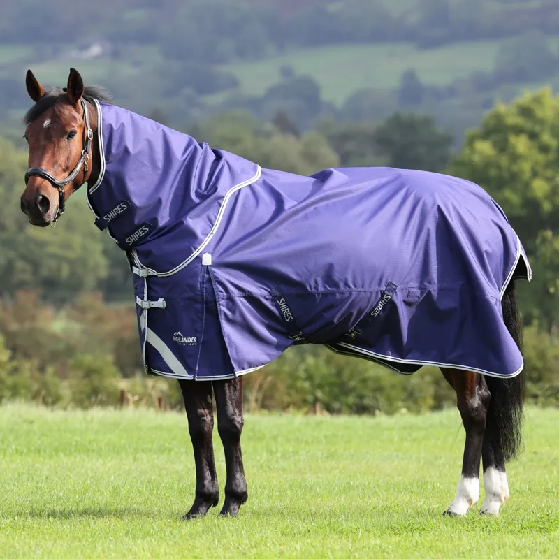 Shires Highlander Original 0g Detach-A-Neck Turnout Rug - Navy