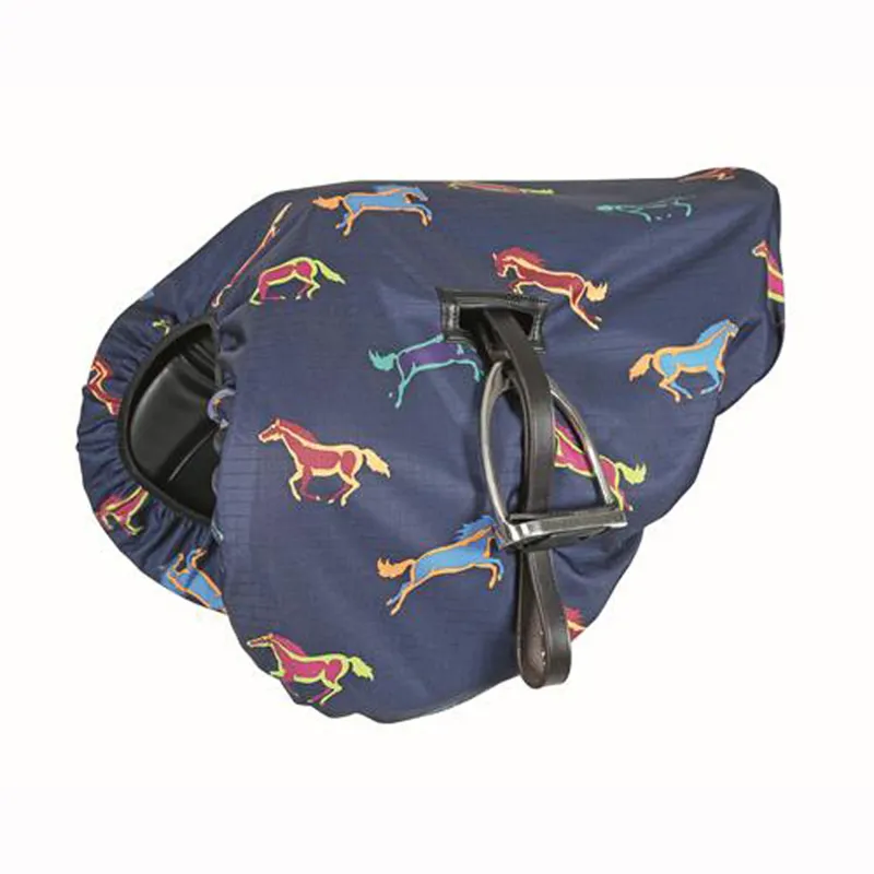 Shires Ride On Waterproof Saddle Cover - Horse Print