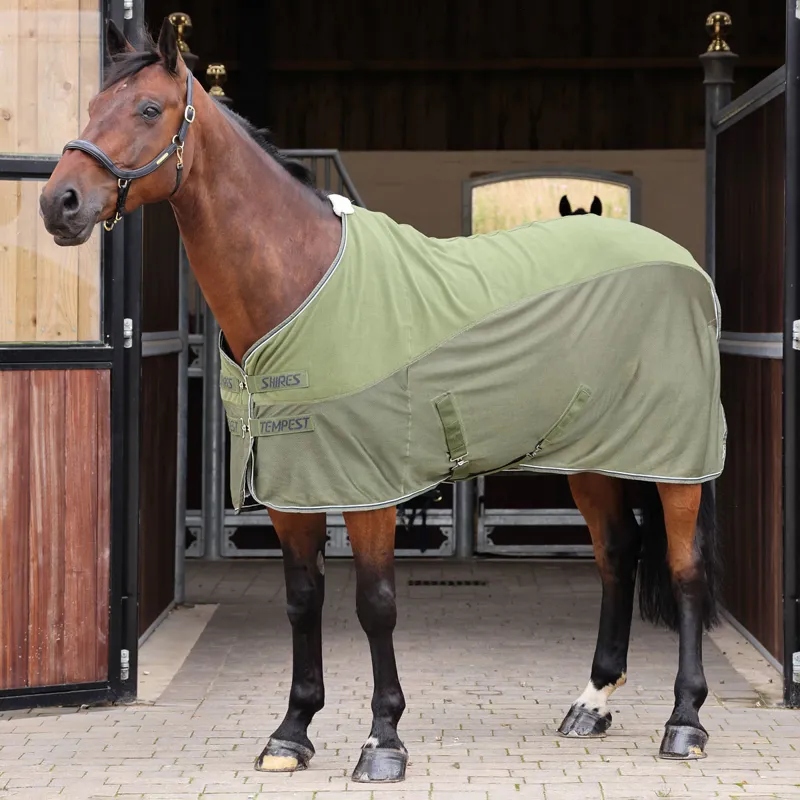 Shires Tempest Original Fleece/Mesh Cooler Rug - Khaki