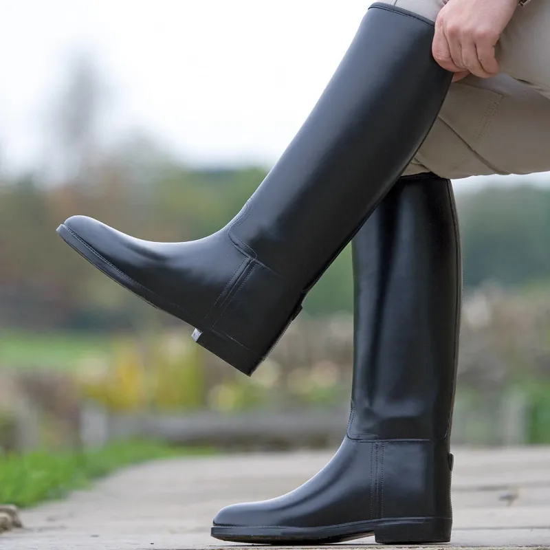 Shires Long Rubber Riding Boots Wide Black Redpost Equestrian