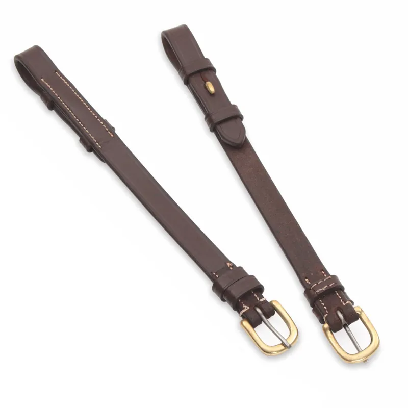 Shires Salisbury Bridle Cheek Pieces - Australian Nut