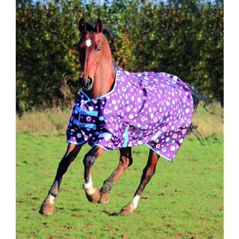 Shires Tempest Lite Turnout Rug - Purple Spots-1