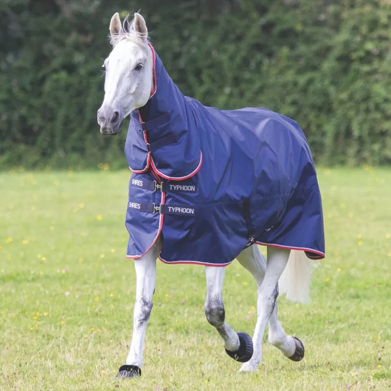 Shires Typhoon 100g Combo Neck Turnout Rug - Navy