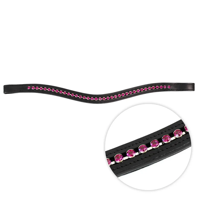 Velociti GARA Large Diamante Browband - Black/Pink