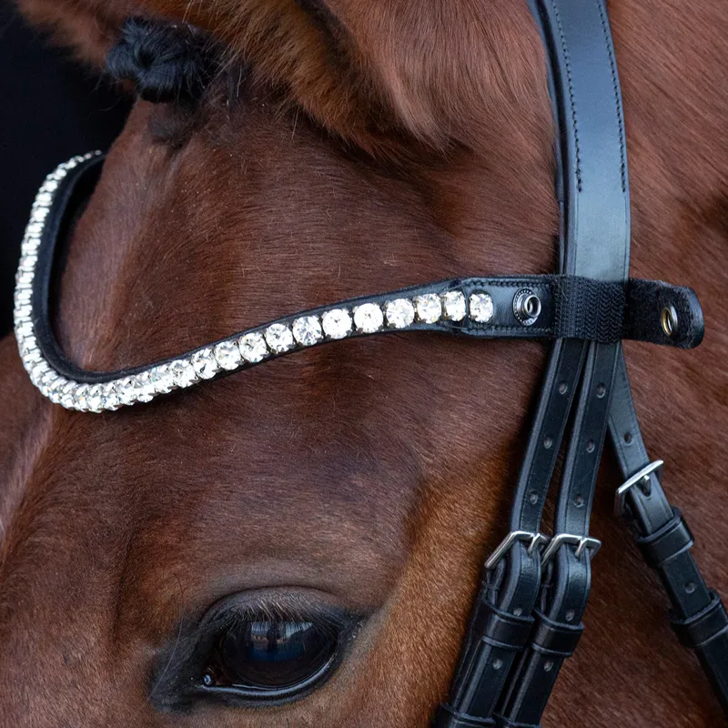 Schockemohle Siena Anatomic Flash Bridle - Black/Black/Silver-1