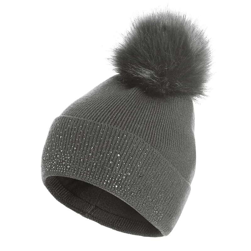Schockemohle Baila Crystal Style Beanie Hat - Silver Melange 
