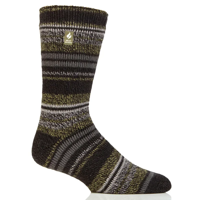 Sockshop Heat Holders Bari Mens Thermal Socks - Olive/Black