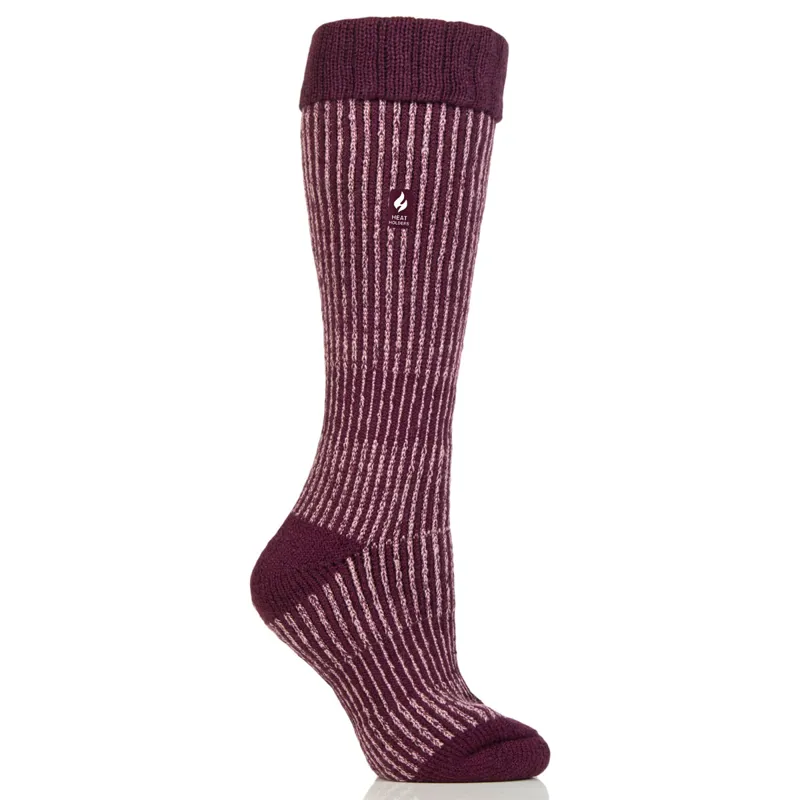 Sockshop Heat Holders Begonia Ladies Boot Socks - Cabernet