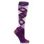 Sockshop Heat Holders Equestrian Lite Tall Riding Socks - Purple/Grey