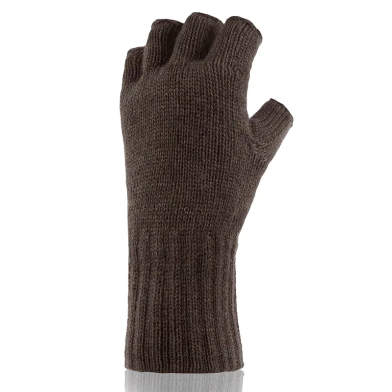 Sockshop Heat Holders Skala Mens Fingerless Gloves - Green