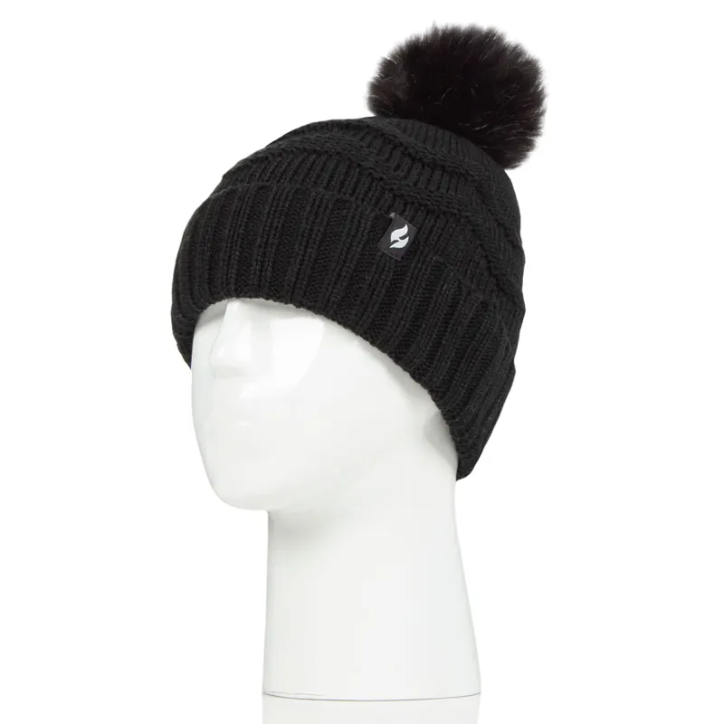 Sockshop Heat Holders Cotswold Bobble Hat - Black