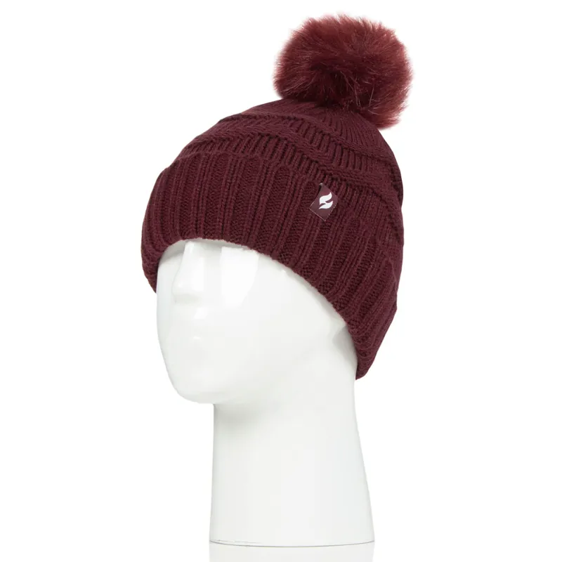 Sockshop Heat Holders Cotswold Bobble Hat - Wine